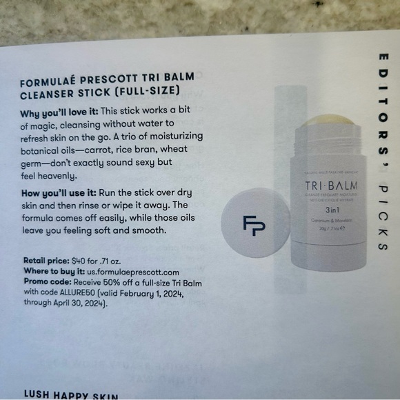 Tri-Balm Fast Face Cleanser Stick + Beauty Brow Styling Wax 🆕 - Picture 2 of 3